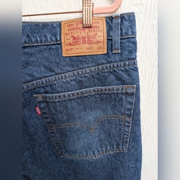 Vintage 90's 1998 Levis 517 Boot Cut Jeans Red Tab Dark Wash Men's Size 40x30 - Picture 6 of 6